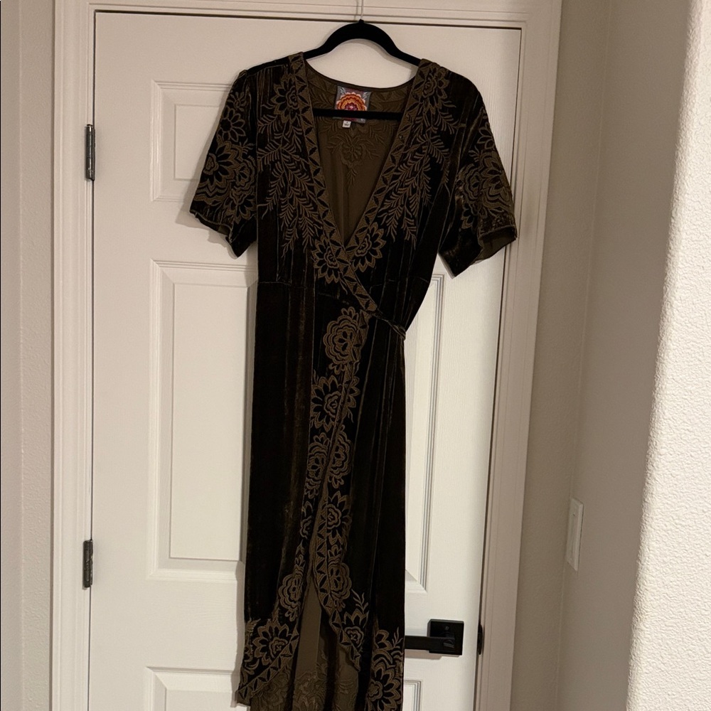 Johnny Was Brown Floral High Low Dress